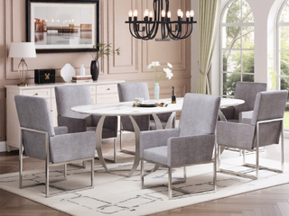 Sunvega Modern Open Industrial Design Velvet Upholstered Dining Chair for Living Room