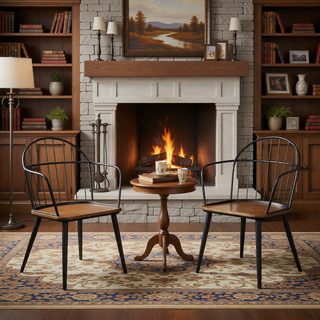 Sunvega Brown Upholstered Dining Chair with Metal Legs and PU Leather Seat