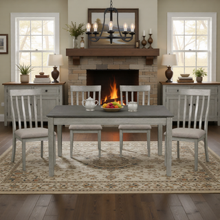 Sunvega Gray Fabric Upholstered 1pc Bench with Wood Frame for Dining Room