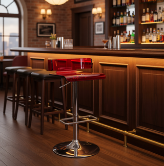 Sunvega Modern Acrylic and Chrome Bar Stool with Swivel Seat and Footrest