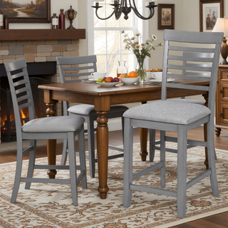 Sunvega Modern Wooden Counter Height Chairs Set of 4 with Padded Seat for Dining Room