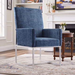Sunvega Modern Open Industrial Design Velvet Upholstered Dining Chair for Living Room