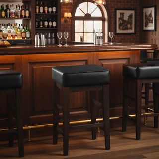 Sunvega Antique Gray Finish Solid Wood Frame Counter Height Stools Set of 2