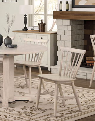 Sunvega Mid-Century Modern Dining Chairs with Spindle Back and Shaker Legs