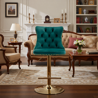 Sunvega Modern High-end Tufted Velvet Upholstered Dining Chair with Chrome Legs and Nailhead Trim