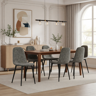 Sunvega Modern Velvet Upholstered Dining Chairs Set of 4 with Black Metal Legs