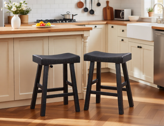 Sunvega 4-Piece Counter Height Dining Set with Table and 3 Stools in White and Coffee