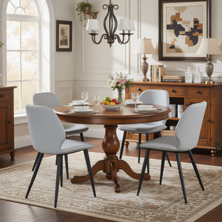 Sunvega Upholstered Dining Chairs with Soft Suede-Style Fabric and Metal Legs Set of 4