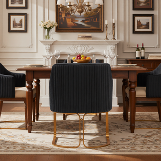 Sunvega Modern Taupe Dining Chair with Gold Legs and Leatherette Upholstery for Dining Room