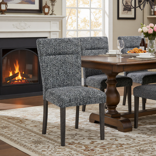 Sunvega Contemporary Faux Leather Dining Chairs with Solid Back 2PK Set
