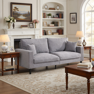 Sunvega 74 Inch High Resilience Three Seater Sofa with Sturdy Wooden Frame