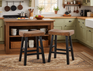 Sunvega 4-Piece Counter Height Dining Set with Table and 3 Stools in White and Coffee