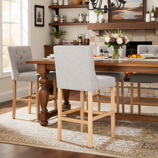 Sunvega Vienna Contemporary Wingback Counter Stools with Button Tufted Backrest and Nailhead Accents