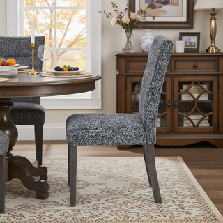 Sunvega Contemporary Faux Leather Dining Chairs with Solid Back 2PK Set
