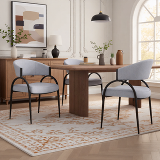 Sunvega Modern Upholstered Dining Chairs With Sturdy Metal Legs Set of 2