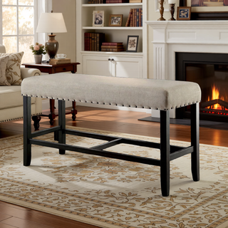 Sunvega Antique Black Bold Distressed Solid Wood Counter Height Bar Table