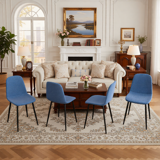 Sunvega 63-inch Modern Dining Table with Wooden Tabletop and Iron Legs for 6-8 People