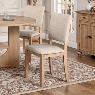Sunvega Transitional Natural Tone Rubberwood Dining Table with Trestle Base