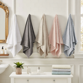 Sunvega Antimicrobial Jacquard Waffle Cotton Towel Set with Dobby Cuff and Quick Dry