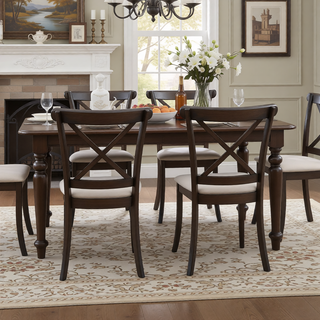 Sunvega Modern Polyester Upholstered Cross Back Dining Chairs Set of 2