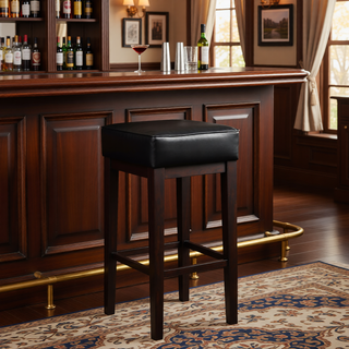 Sunvega Antique Gray Finish Solid Wood Frame Counter Height Stools Set of 2