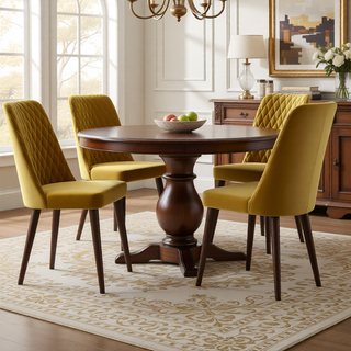 Sunvega Mid-Century Modern Velvet Dining Chair Set of 2 with Solid Wood Frame