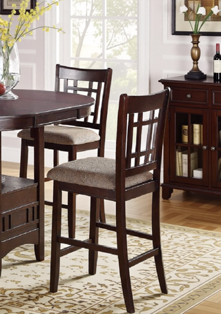 Sunvega Round Counter Height Dining Table with Leaf and Open Storage Base