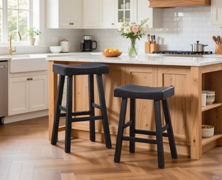 Sunvega 4-Piece Counter Height Dining Set with Table and 3 Stools in White and Coffee