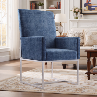 Sunvega Modern Open Industrial Design Velvet Upholstered Dining Chair for Living Room