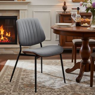 Sunvega Mid Century Modern Retro French Style Dining Chairs Set of 2 with Walnut Bentwood Back