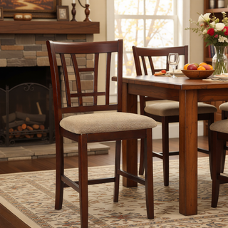 Sunvega Round Counter Height Dining Table with Leaf and Open Storage Base