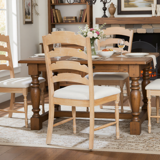 Sunvega Vintage Traditional Upholstered Dining Bench with 6 Solid Wood Legs Natural