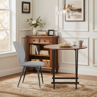Sunvega Upholstered Dining Chairs with Soft Suede-Style Fabric and Metal Legs Set of 4