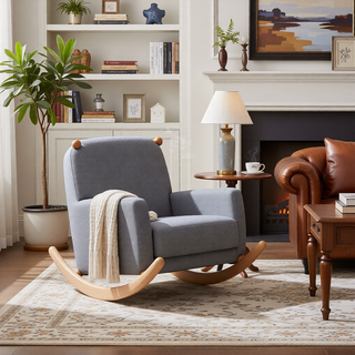 Sunvega Set of 2 Rubberwood Dining Chairs with Ergonomic Backrest and Plush Comfort Cushions
