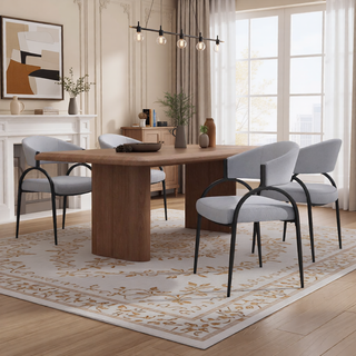 Sunvega Modern Upholstered Dining Chairs With Sturdy Metal Legs Set of 2