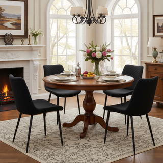 Sunvega Modern White PU Leather Dining Chair Set of 4 with Metal Legs