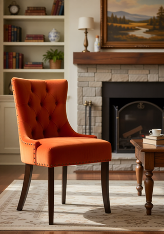 Sunvega Two-Tone Beige Fabric Side Chair with Reclaimed Gray Finish and Nailhead Trim