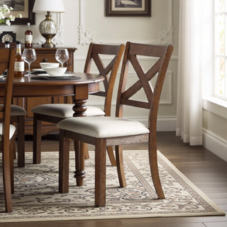 Sunvega Transitional Brown Finish Wood Frame Dining Bench with Beige Upholstered Seat