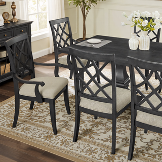 Sunvega Solid Rubber Wood Frame Upholstered Dining Chairs Set of 2 with Spacious Cushion