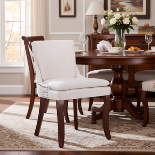 Sunvega Modern Dining Chairs Set of 2 with Double-Layer Cushioning and Mid Back
