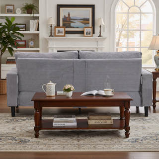 Sunvega 74 Inch High Resilience Three Seater Sofa with Sturdy Wooden Frame