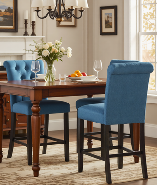 Sunvega Tufted Counter Height Dining Chairs with Padded Seats and Backs in Tan