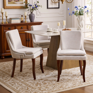 Sunvega Modern Dining Chairs Set of 2 with Double-Layer Cushioning and Mid Back