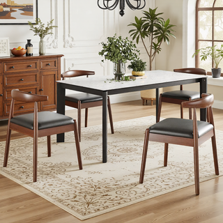 Sunvega Mid-Century Modern Dining Chairs Set of 2 with Solid Oak Frame and Handwoven Seat