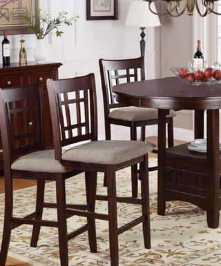 Sunvega Round Counter Height Dining Table with Leaf and Open Storage Base