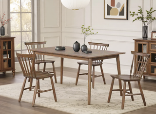 Sunvega Mid-Century Modern Dining Chairs with Spindle Back and Shaker Legs