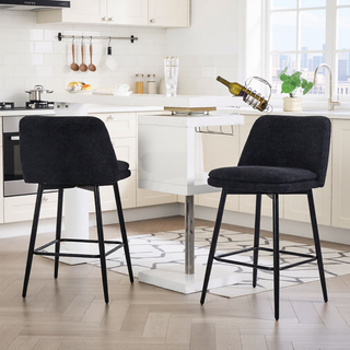 Sunvega Counter Height Swivel Bar Stools Set of 2 with Upholstered Seat and Back