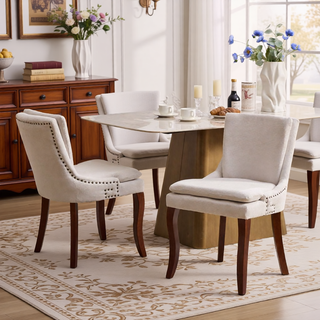 Sunvega Modern Dining Chairs Set of 2 with Double-Layer Cushioning and Mid Back