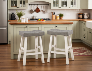 Sunvega 4-Piece Counter Height Dining Set with Table and 3 Stools in White and Coffee