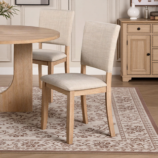 Sunvega Transitional Natural Tone Rubberwood Dining Table with Trestle Base